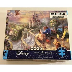 Disney Thomas Kinkade Beauty and the Beast 1000-Piece Puzzle Complete w/ Poster